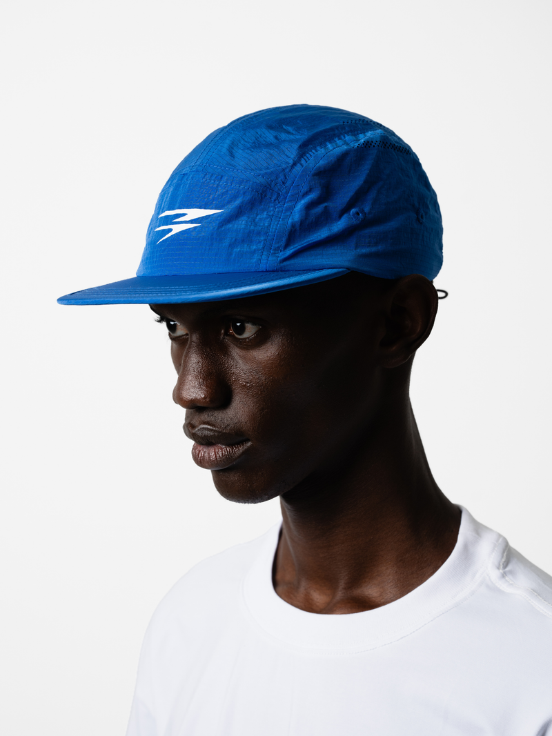 Grid Nylon Running Cap Blue