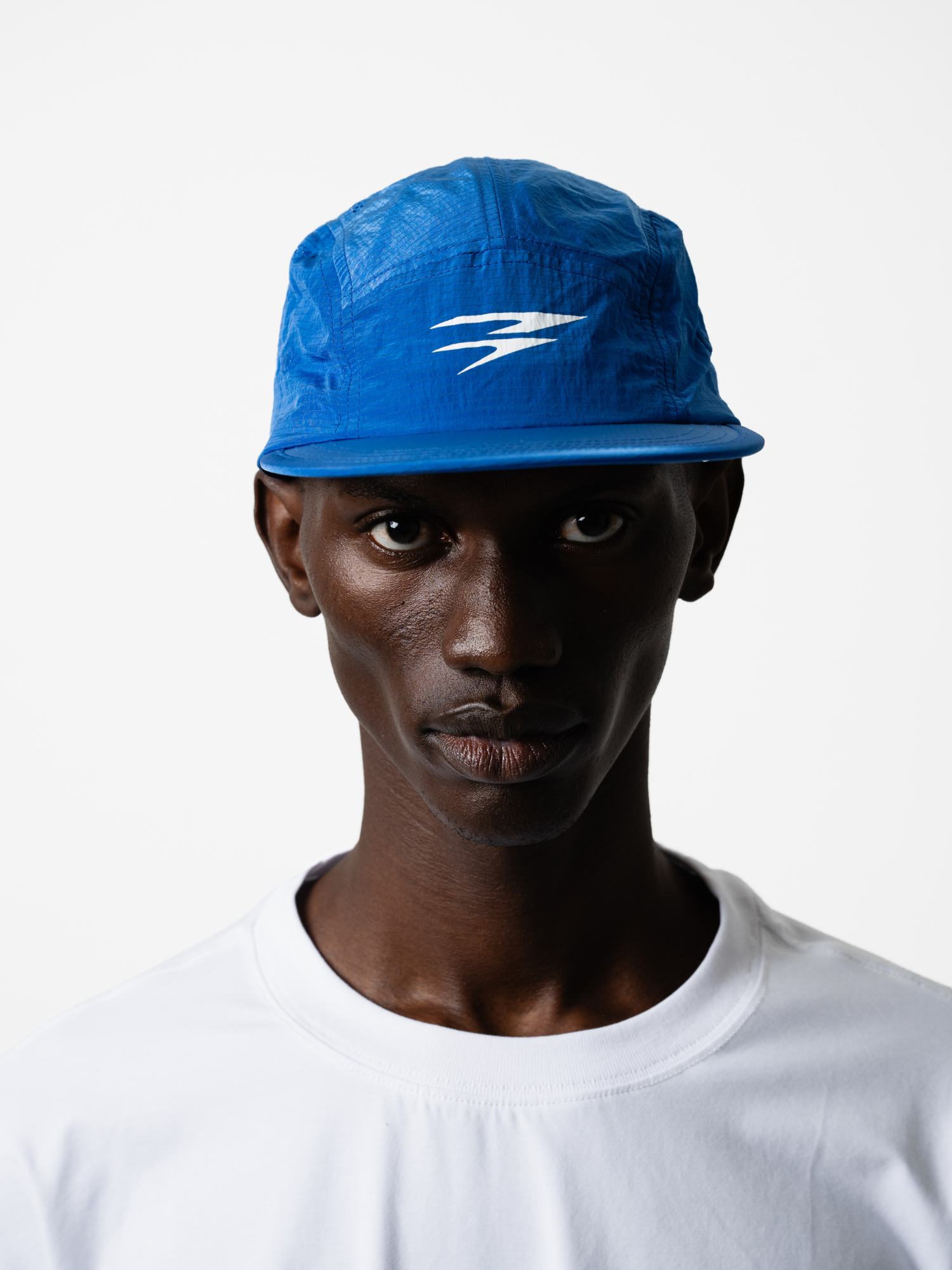 Grid Nylon Running Cap Blue